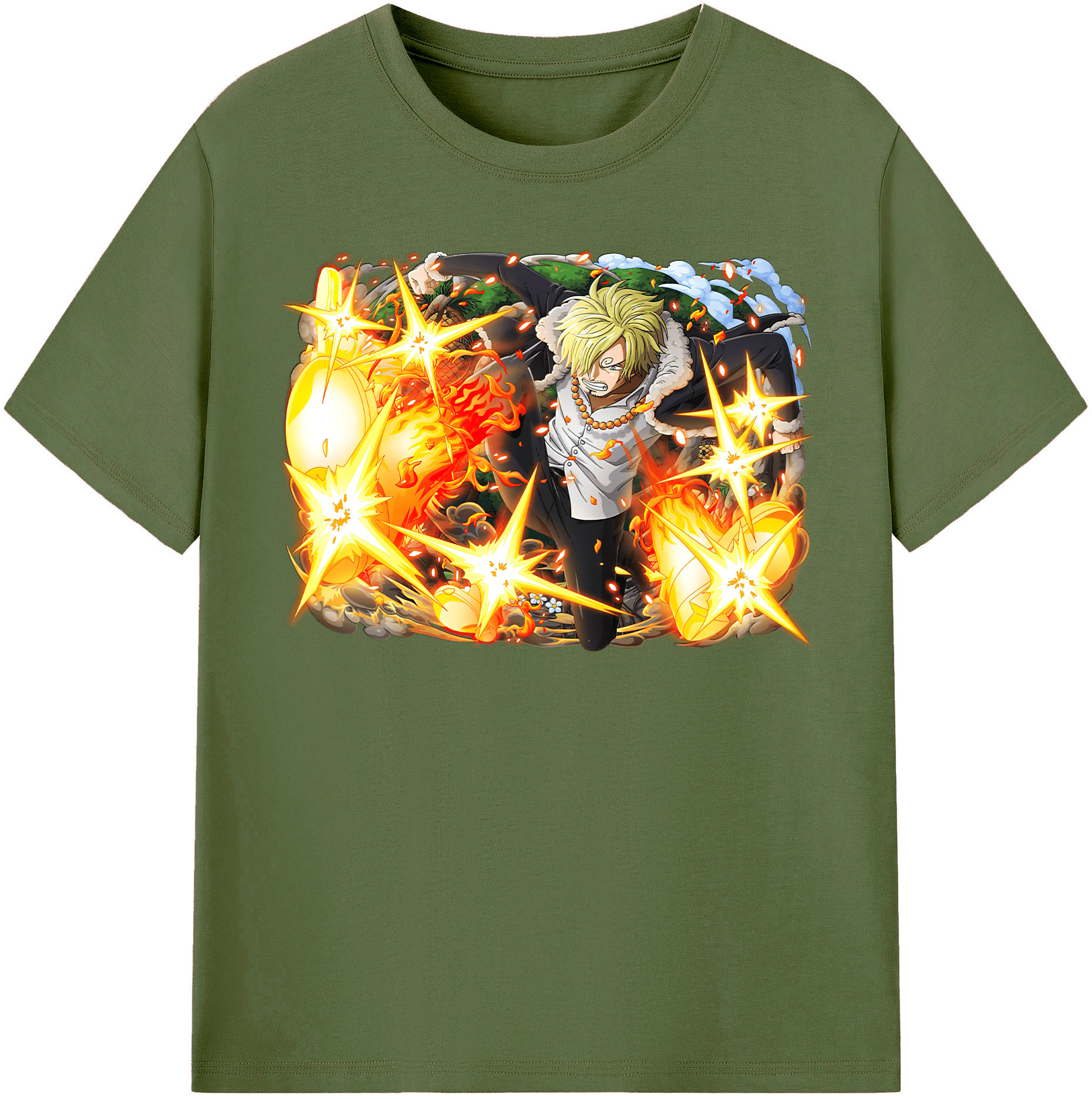 ワンピース サンジ ONE PIECE Sanji 綿100％半袖Tシャツ（フロントプリント）